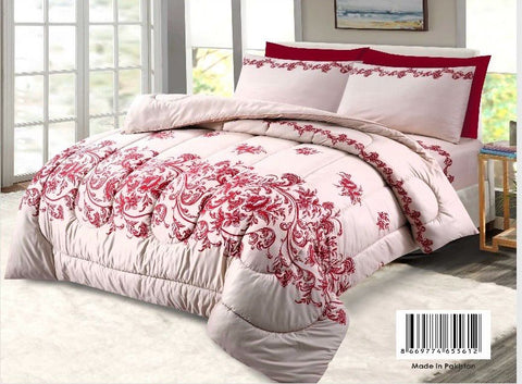 6-Pieces Comforter Set Buffy Overfilled Duvet Insert All Season Bedding Set Quilted, Winter Warm Fluffy(Double / King size)