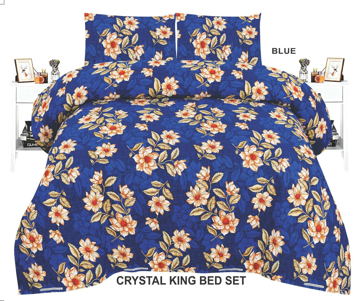 3-Piece Crystal Cotton king size double Bed Sheet Set life time guarantee