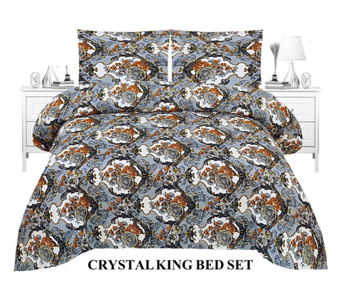 3-Piece Crystal Cotton king size double Bed Sheet Set life time guarantee