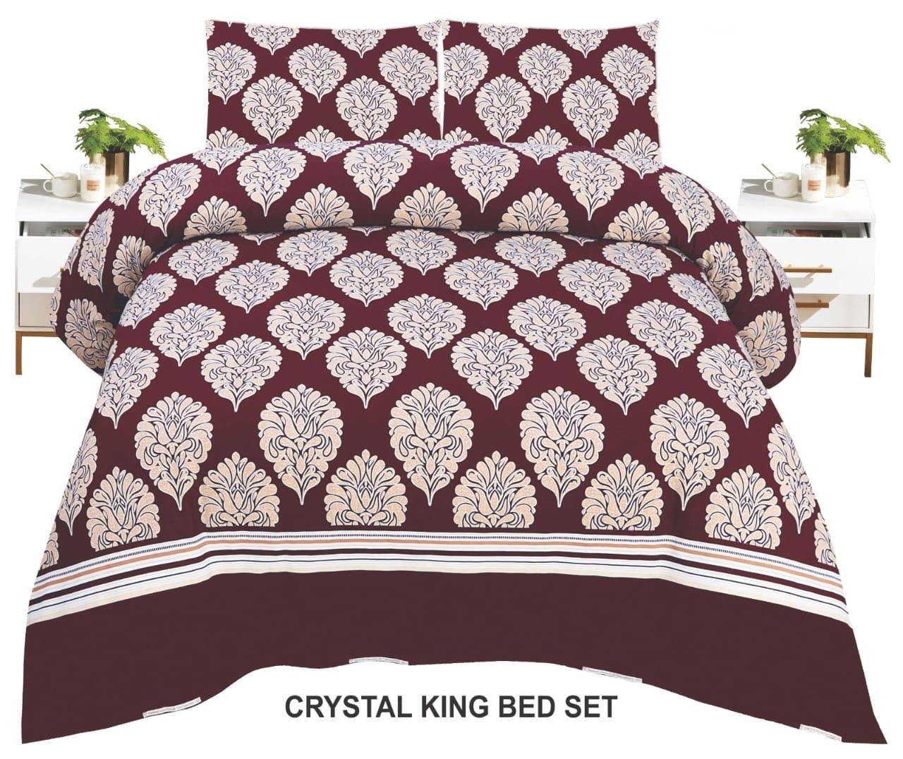 3-Piece Crystal Cotton king size double Bed Sheet Set life time guarantee