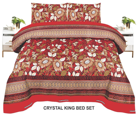 3-Piece Crystal Cotton king size double Bed Sheet Set life time guarantee