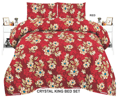 3-Piece Crystal Cotton king size double Bed Sheet Set life time guarantee