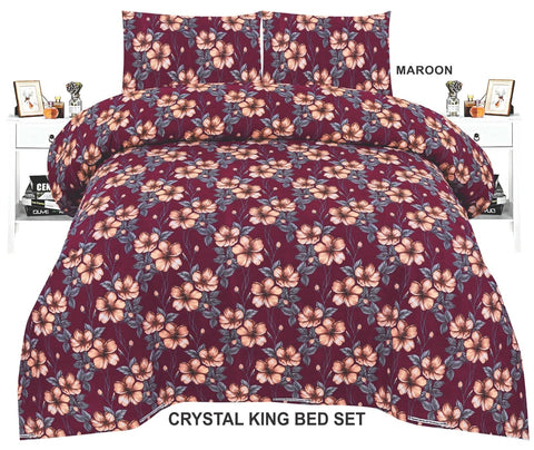 3-Piece Crystal Cotton king size double Bed Sheet Set life time guarantee