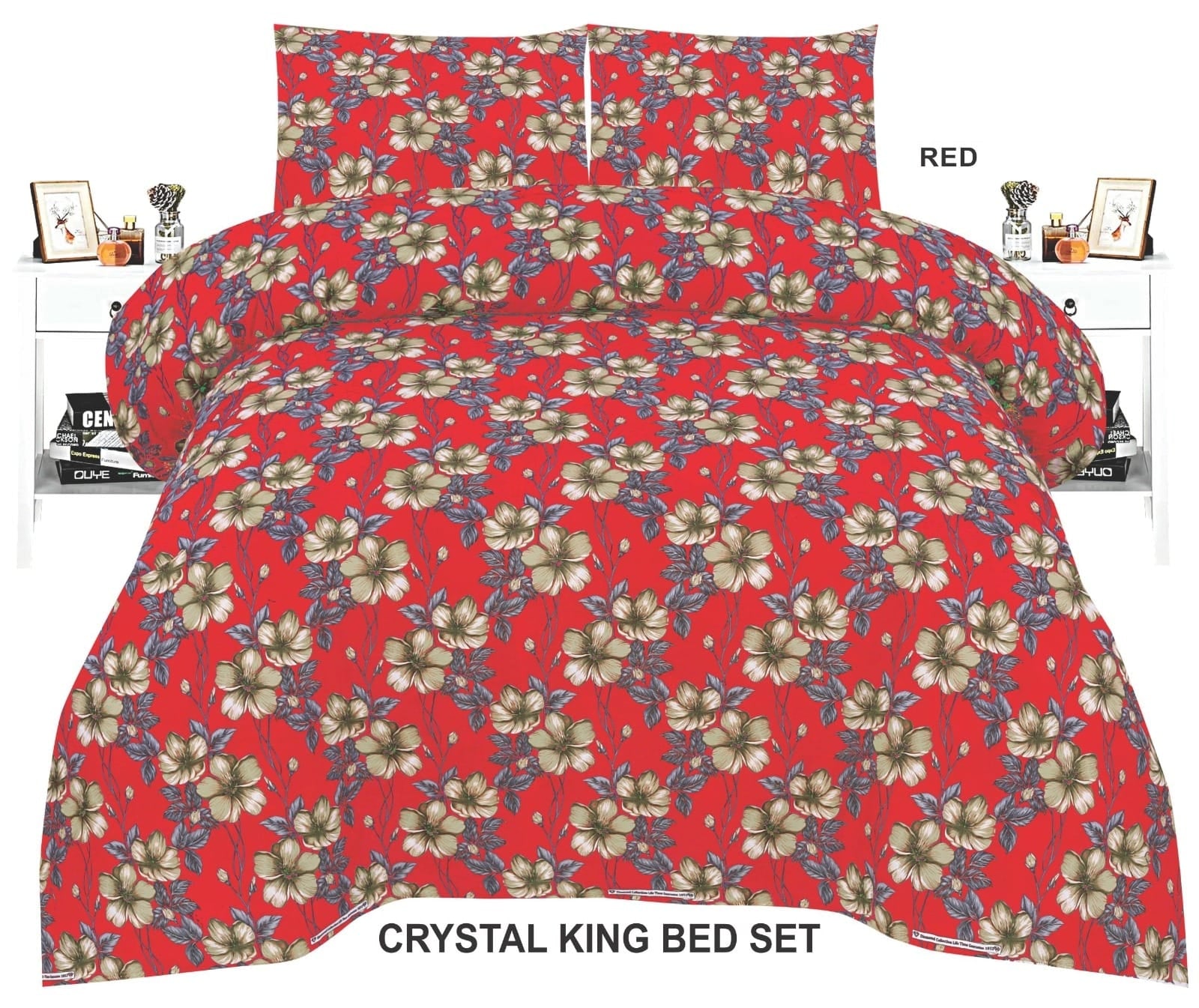 3-Piece Crystal Cotton king size double Bed Sheet Set life time guarantee