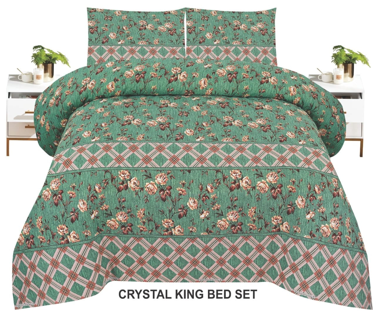 3-Piece Crystal Cotton king size double Bed Sheet Set life time guarantee