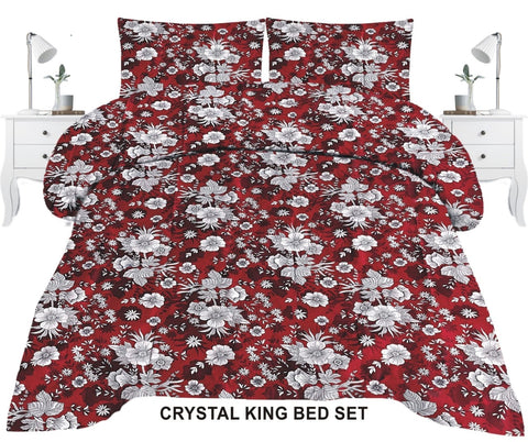 3-Piece Crystal Cotton king size double Bed Sheet Set life time guarantee