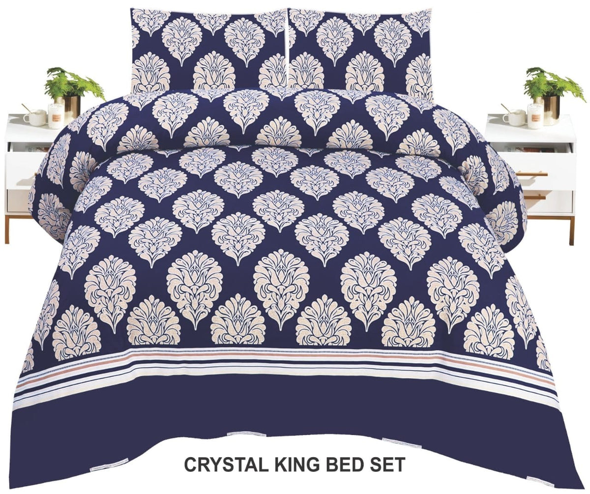 3-Piece Crystal Cotton king size double Bed Sheet Set life time guarantee