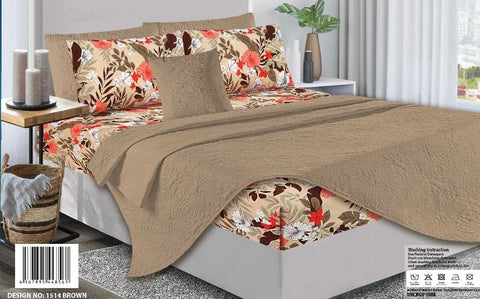 7-Pieces King Bedspread  Set Lightweight & Soft King size Quilt Set, with Printed Bedsheet , Pillows and cushion for All Seasons