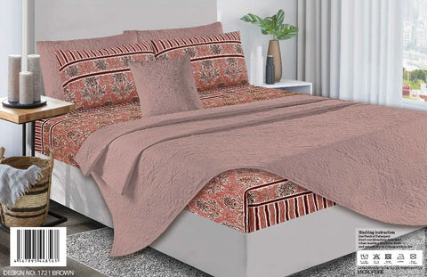 7-Pieces King Bedspread  Set Lightweight & Soft King size Quilt Set, with Printed Bedsheet , Pillows and cushion for All Seasons